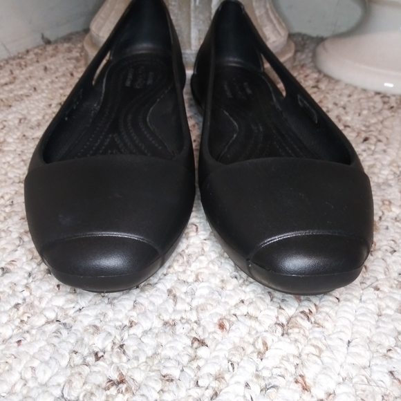 CROCS Sienna Black Square Toed Flat - Picture 6 of 12